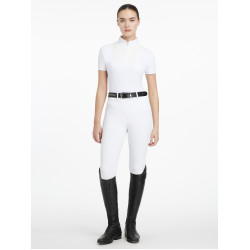 Camisa de concurso LeMieux plissada Sophia de manga curta Branco Camisa de concurso LeMieux plissada Sophia de manga curta Branco