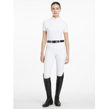 Camisa de concurso LeMieux plissada Sophia de manga curta Branco Camisa de concurso LeMieux plissada Sophia de manga curta Branco