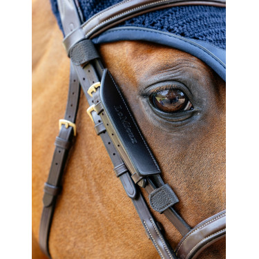 Oeillères de bridon LeMieux en cuir Castanho