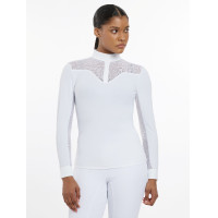 Polo de competição LeMieux Emily de mangas compridas Branco