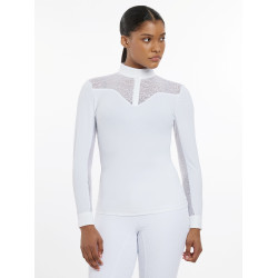 Polo de competição LeMieux Emily de mangas compridas Branco