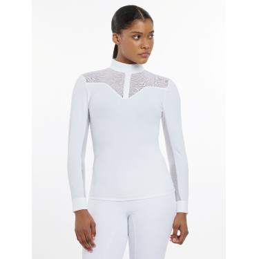 Polo de competição LeMieux Emily de mangas compridas Branco