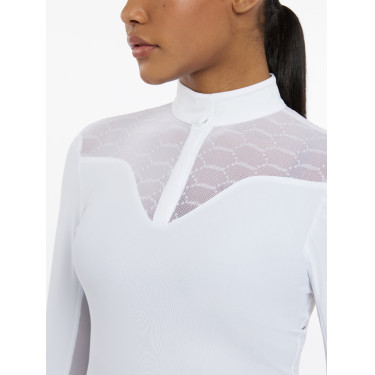 Polo de competição LeMieux Emily de mangas compridas Branco