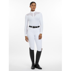 Polo de competição LeMieux Emily de mangas compridas Branco