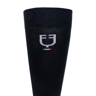 Meias técnicas elásticas com bandeira italiana Equestro Marinho Azul-marinho