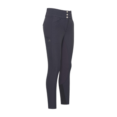 Calça de equitação Euro-Star Aurelia Connect FullGrip feminina Noite Azul-marinho