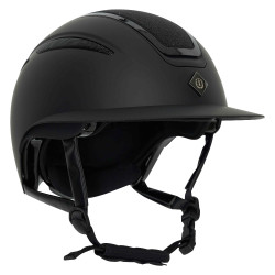 Capacete Imperial Riding Olania Deluxe viseira grande Glitter preto