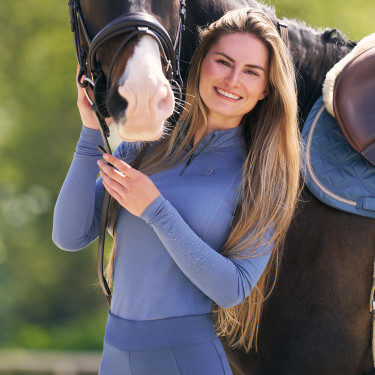 Polo de mangas compridas Imperial Riding Parla feminino Pedra-da-lua Laranja