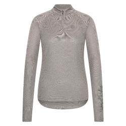 Polo de mangas compridas Imperial Riding Parla feminino Carvão vegetal Cinzento
