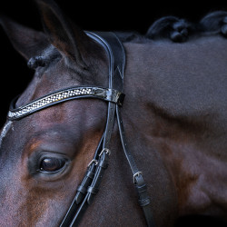Bridão com focinheira inglesa Imperial Riding Preto / cristal Bridão com focinheira inglesa Imperial Riding Preto / cristal