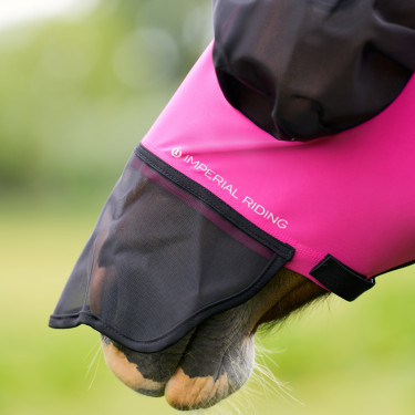 Máscara anti-moscas com nariz Imperial Riding Trail ride Rosa Máscara anti-moscas com nariz Imperial Riding Trail ride Rosa