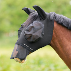 Máscara anti-moscas com nariz Imperial Riding Trail ride Preto Máscara anti-moscas com nariz Imperial Riding Trail ride Preto