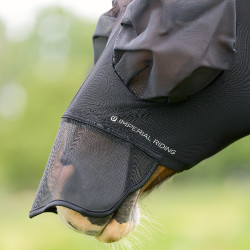 Máscara anti-moscas com nariz Imperial Riding Trail ride Preto Máscara anti-moscas com nariz Imperial Riding Trail ride Preto