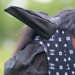 Máscara anti-moscas com nariz Imperial Riding Trail ride Noir DOP Motivos