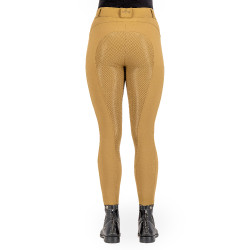 Calça de equitação HV Polo Favourite Sporty FullGrip Palha Castanho