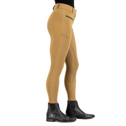 Calça de equitação HV Polo Favourite Sporty FullGrip Palha Castanho
