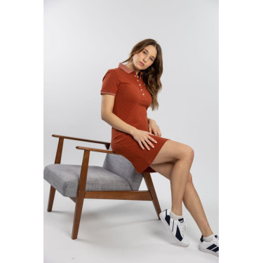 Vestido Polo Harcour Dynamite Terracota Laranja