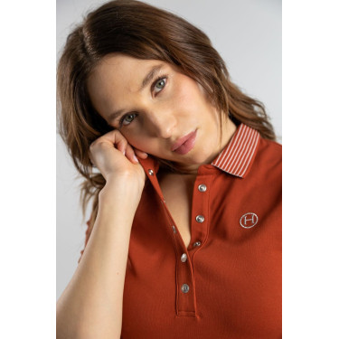 Vestido Polo Harcour Dynamite Terracota Laranja