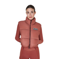 Colete curto com zíper feminino Equestro Sequoia Castanho