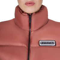 Colete curto com zíper feminino Equestro Sequoia Castanho