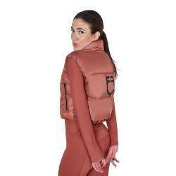 Colete curto com zíper feminino Equestro Sequoia