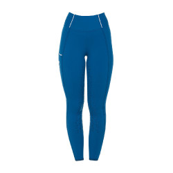 Legging justo feminino com grip completo Classic Equestro Azul coral