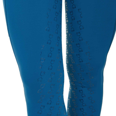 Legging justo feminino com grip completo Classic Equestro Azul coral