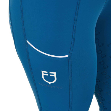 Legging justo feminino com grip completo Classic Equestro Azul coral