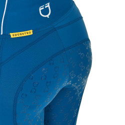 Legging justo feminino com grip completo Classic Equestro Azul coral