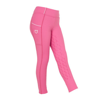 Legging justo para menina com grip e logótipo Equestro Legging justo para menina com grip e logótipo Equestro