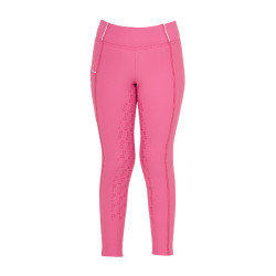 Legging justo para menina com grip e logótipo Equestro Rosa castelo Legging justo para menina com grip e logótipo Equestro Rosa castelo
