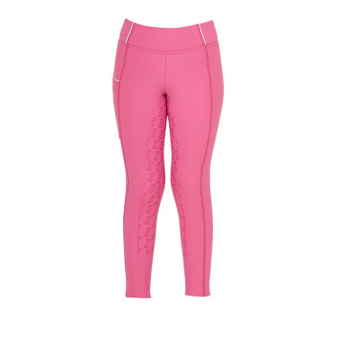Legging justo para menina com grip e logótipo Equestro Legging justo para menina com grip e logótipo Equestro