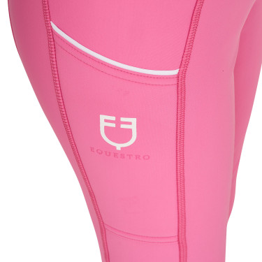 Legging justo para menina com grip e logótipo Equestro Legging justo para menina com grip e logótipo Equestro