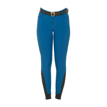 Calça justa com grip feminina com logotipo Zenda Equestro Azul coral Calça justa com grip feminina com logotipo Zenda Equestro Azul coral