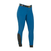 Calça justa com grip feminina com logotipo Zenda Equestro Asfalto Cinzento