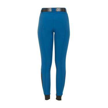 Calça justa com grip feminina com logotipo Zenda Equestro Azul coral Calça justa com grip feminina com logotipo Zenda Equestro Azul coral