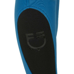 Calça justa com grip feminina com logotipo Zenda Equestro Azul coral