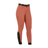 Calça de cintura alta com grip integral feminina Equestro Sequoia Castanho