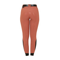 Calça de cintura alta com grip integral feminina Equestro Sequoia Castanho