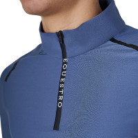 Polo de treino de manga comprida masculino corte ajustado Equestro Cinza gelado Cinzento