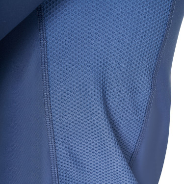 Polo de treino de manga comprida masculino corte ajustado Equestro Mar de Bering Azul