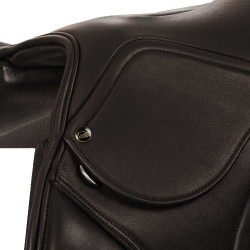 Sela de salto em couro duplo modelo Las Vegas Supreme Castanho escuro