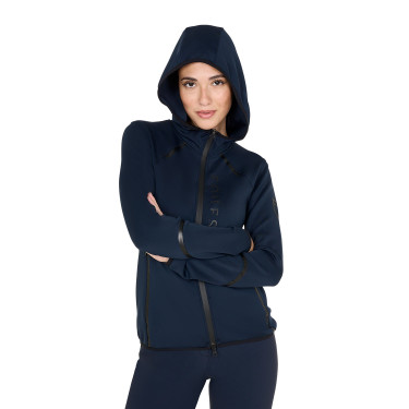 Sweatshirt técnico feminino em jersey com fecho éclair Equestro Sweatshirt técnico feminino em jersey com fecho éclair Equestro