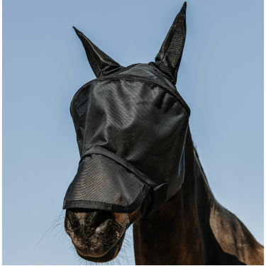Máscara anti-moscas anti-UV Equithème Protec Preto