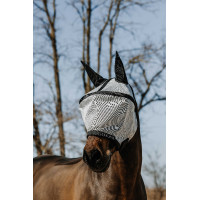 Máscara anti-moscas anti-UV Equithème Protec Prateado Cinzento