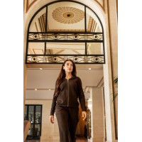 Calça de moletom de malha Harcour Andrea Marinho Azul-marinho