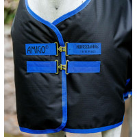 Capa Horseware Amigo Ripstop 900D Petite Turnout 0g Preto / azul clássico