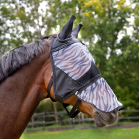 Máscara anti-moscas Zebra Horze Preto Máscara anti-moscas Zebra Horze Preto
