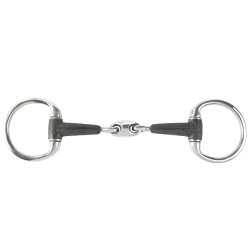 Mors de filete de dupla quebra com borracha e argolas Horze Mors de filete de dupla quebra com borracha e argolas Horze