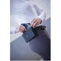 Phone Pocket Pénélope couro perfurado preto